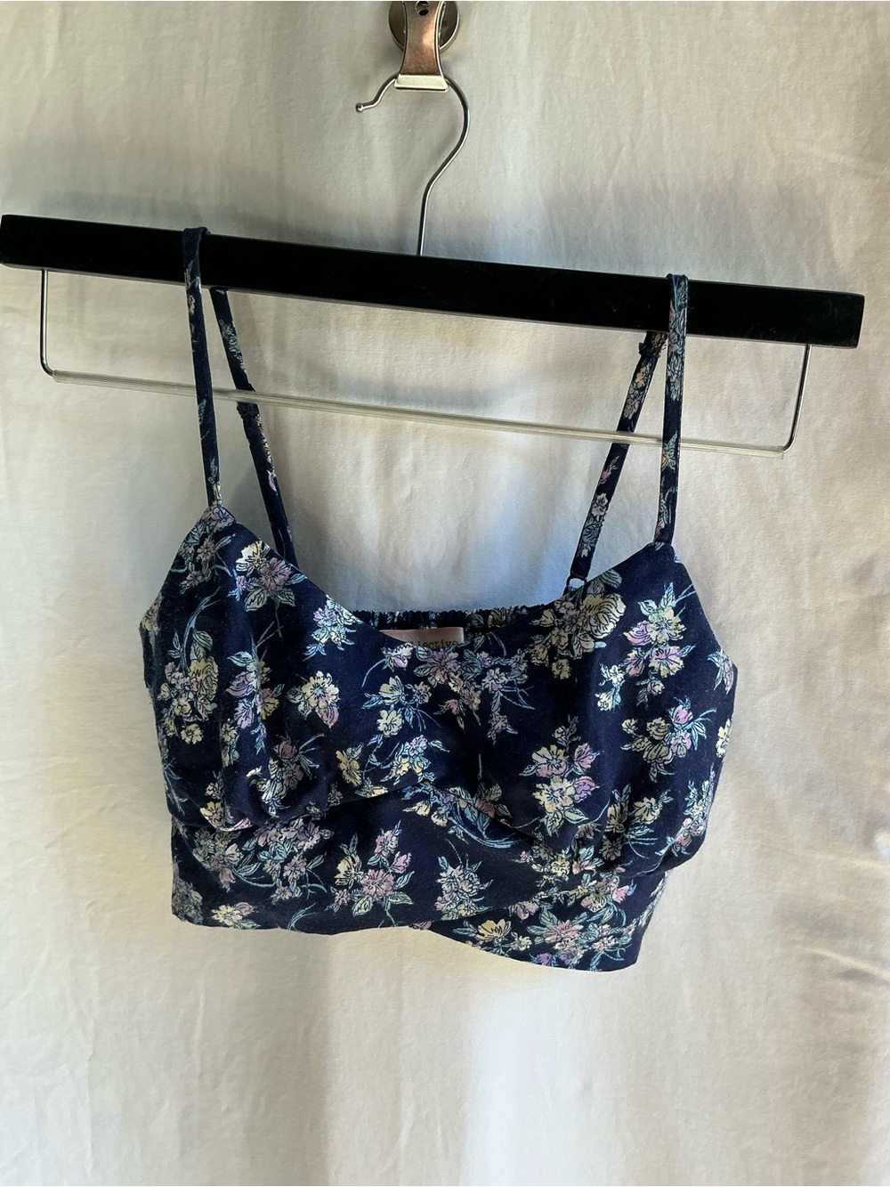 Bogg Collective Navy Floral Cropped Tank